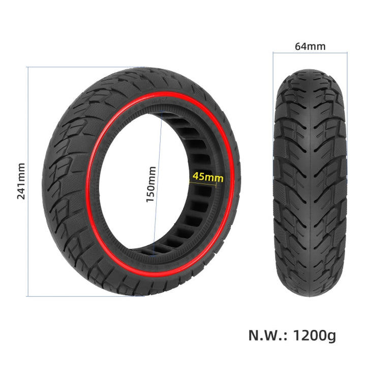 Skanto | For Ninebot Max G30 10 X 2.5 Tommer (60/70-6.5) Scooter Solid Gummi Dekk Rød Linje