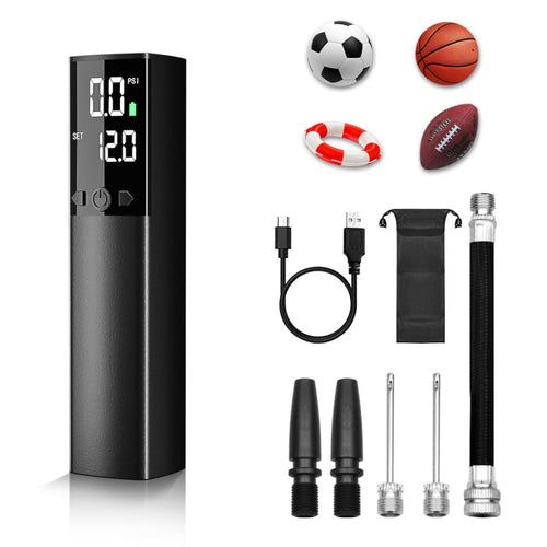 Skanto | AP-04 Trådløs Elektrisk Luftpumpe Med LCD Skjerm For Fotball Basketball (Svart)