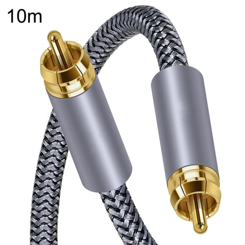 Skanto | 10m Ren Kobber RCA Koaksial HIFI Digital Lydkabel SPDIF Subwoofer Høyttalerkabel (Sølvgrå)