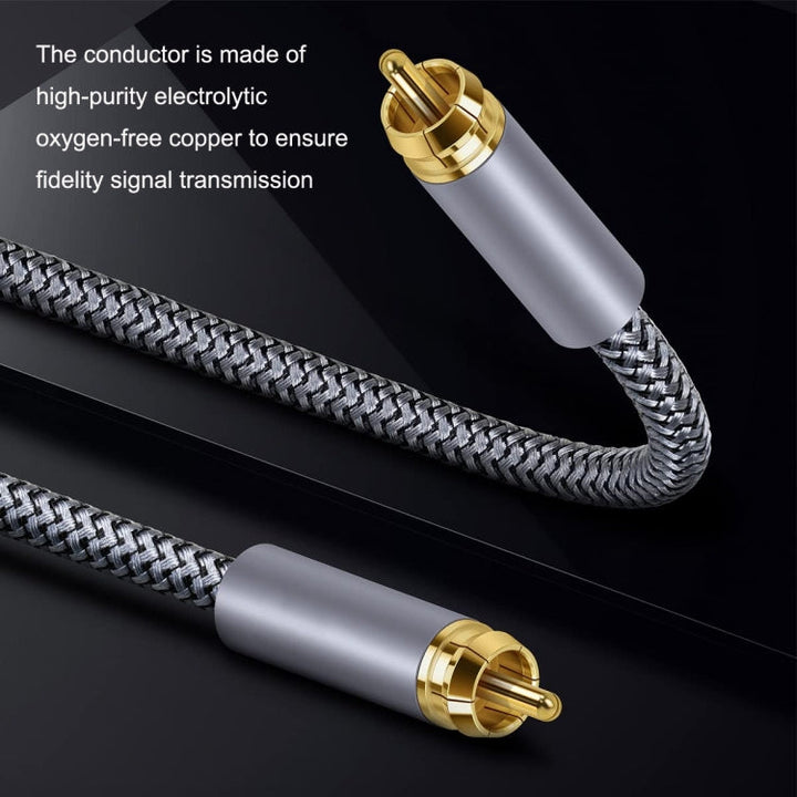 Skanto | 10m Ren Kobber RCA Koaksial HIFI Digital Lydkabel SPDIF Subwoofer Høyttalerkabel (Sølvgrå)