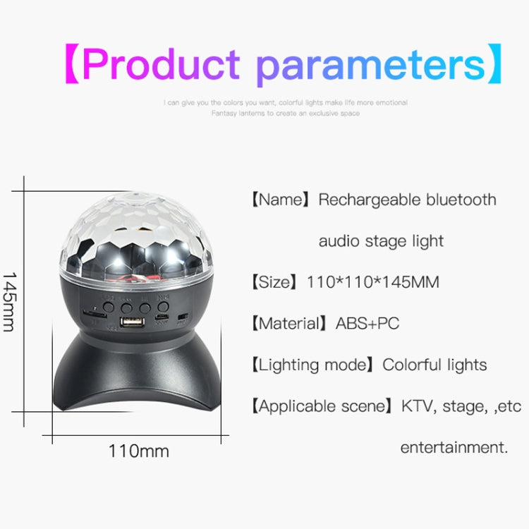 Skanto | Hjem LED Magisk Ball Lamper Bounce Ambient Lamper Rom Lyd Lamper Kuler, Farge: Ladingsmodul Svart (RGB Farget 5W)