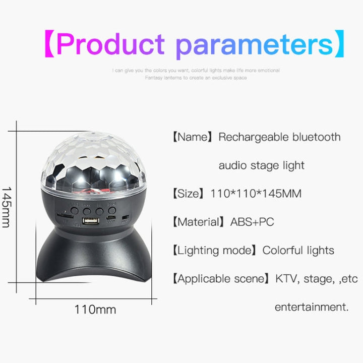 Skanto | Hjem LED Magisk Ball Lamper Bounce Ambient Lamper Rom Lyd Lamper Kuler, Farge: Ladingsmodul Svart (RGB Farget 5W)