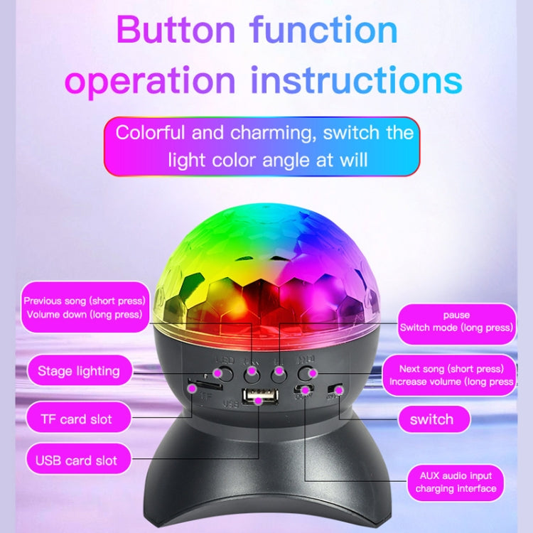 Skanto | Hjem LED Magisk Ball Lamper Bounce Ambient Lamper Rom Lyd Lamper Kuler, Farge: Ladingsmodul Svart (RGB Farget 5W)