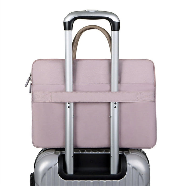 Skanto | 14 -14.6 Tommer Oxford Stoff Laptop Bag for Menn og Kvinner Dokumentveske med PU Håndtak (Grå Grønn)