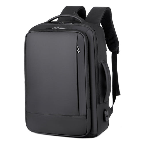 Erweiterbarer, wasserdichter Laptop-ryggsekk for Business med USB-anschluss (Schwarz)