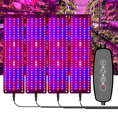 Skanto | 4 hoder 12V Full Spectrum Rød og Blå Lys Panel Plantevekstlampe Frøplante Fylllys (EU-plugg)