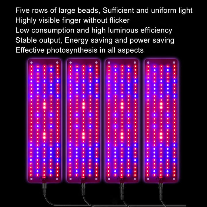 Skanto | 4 hoder 12V Full Spectrum Rød og Blå Lys Panel Plantevekstlampe Frøplante Fylllys (EU-plugg)