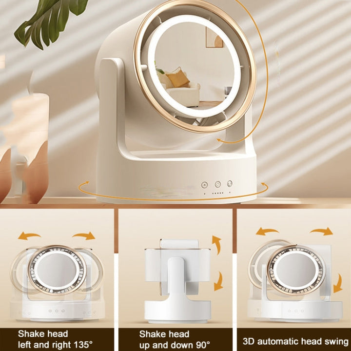 3 I 1 Multifunksjonell Bordvifte med LED Lys Kosmetisk Speil USB Plugg Ikke-Oscillerende | Skanto