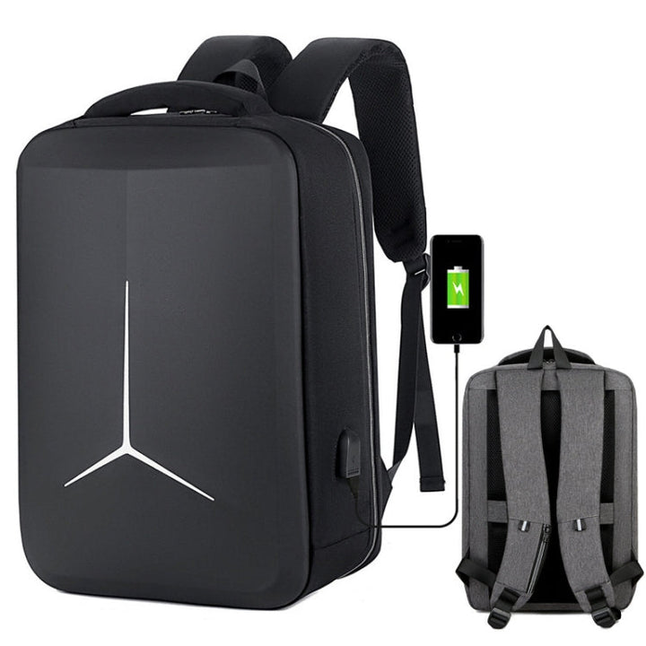 Skanto | 15 Tommers Multifunksjonell Vanntett Forretningssport Laptop Ryggsekk med USB-port (Svart)