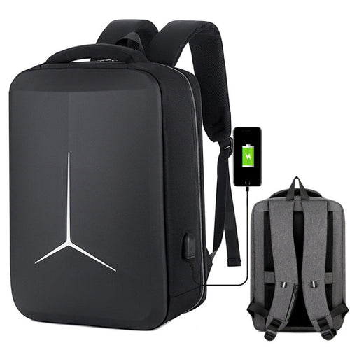 Skanto | 15 Tommers Multifunksjonell Vanntett Forretningssport Laptop Ryggsekk med USB-port (Svart)