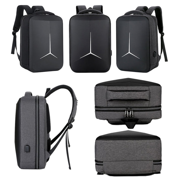 Skanto | 15 Tommers Multifunksjonell Vanntett Forretningssport Laptop Ryggsekk med USB-port (Svart)