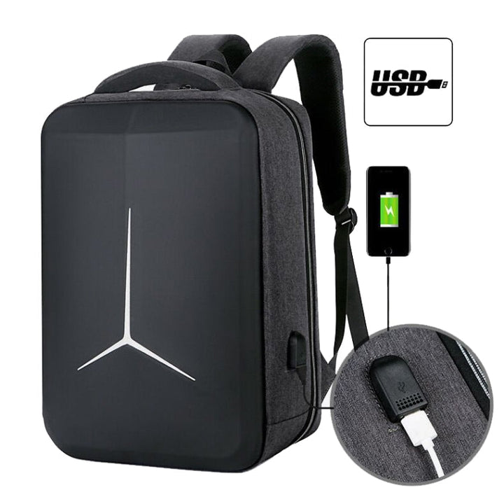 Skanto | 15 Tommers Multifunksjonell Vanntett Forretningssport Laptop Ryggsekk med USB-port (Svart)