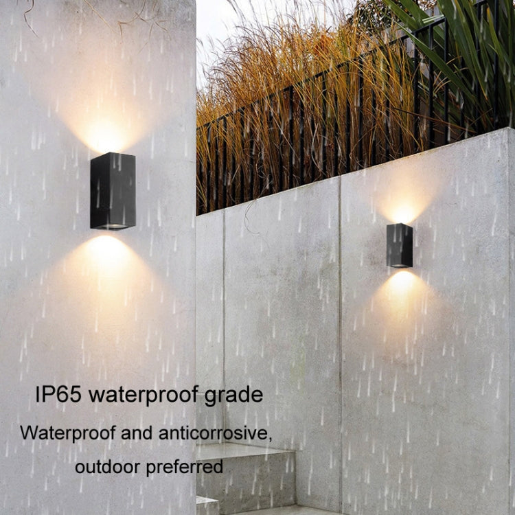 LED Utendørs Vegglamper Vanntett Utvendig Villa Dør Patio Lys Bakgrunns Glow Spotlights, Stil: 2-hode Rund Uten GU10 Lyspære (Varm Hvit)