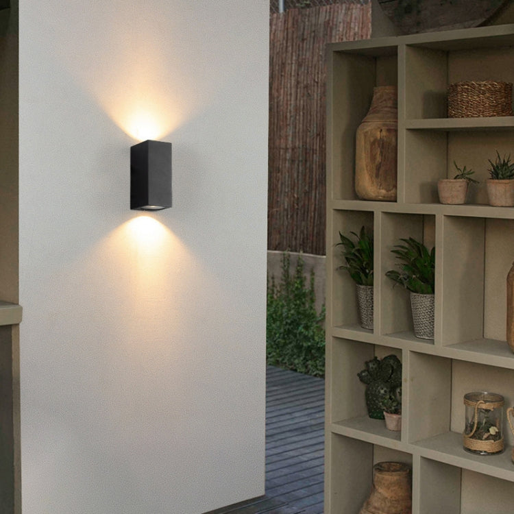 LED Utendørs Vegglamper Vanntett Utvendig Villa Dør Patio Lys Bakgrunns Glow Spotlights, Stil: 2-hode Rund Uten GU10 Lyspære (Varm Hvit)