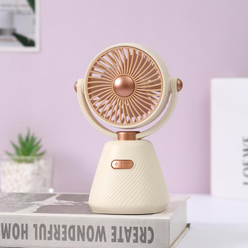 Desktop 100-speed Mini Student Bedroom Fan Portable USB Rechargeable Desktop Small Fan(Beige) | Skanto