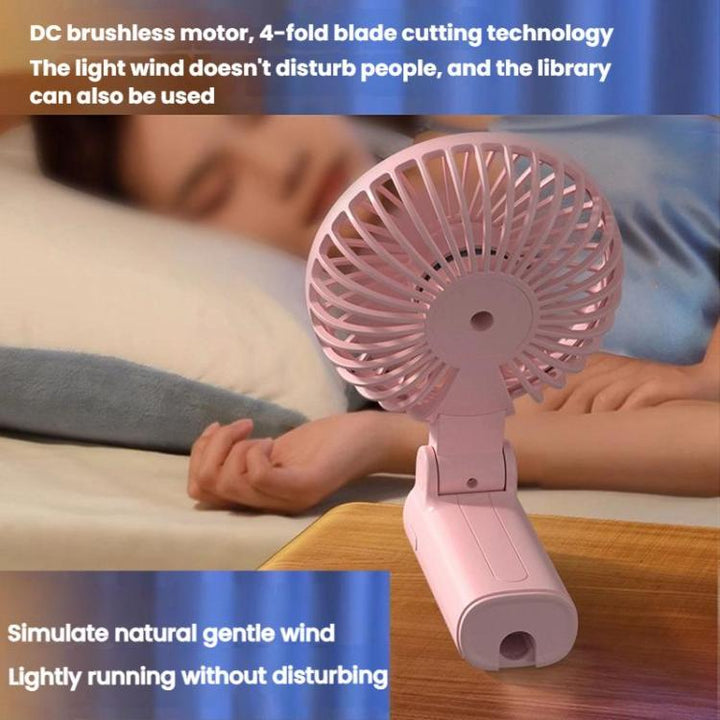 Folding Hanging Umbrella Fan USB Handheld Portable Umbrella Clip Fan Compact Desktop Fan(Black) | Skanto