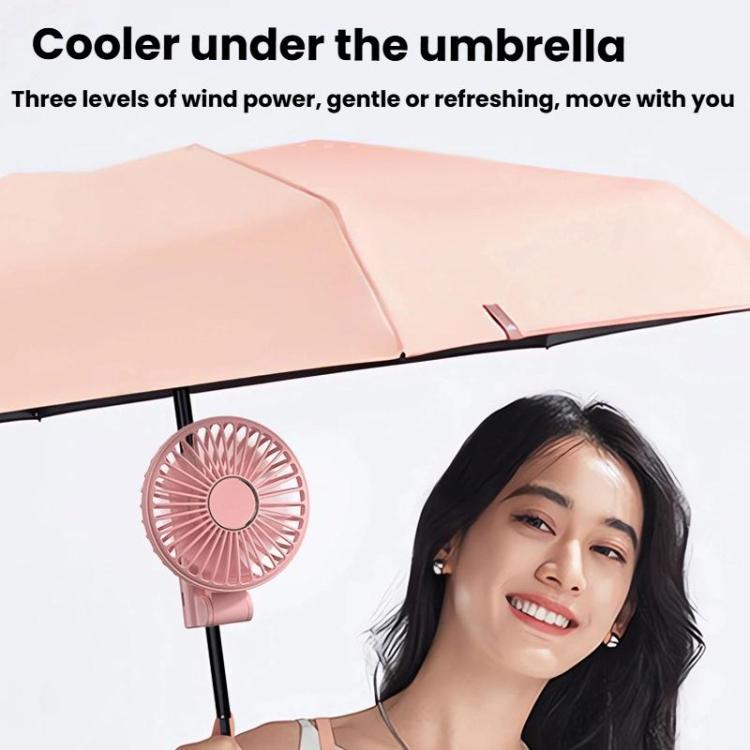 Folding Hanging Umbrella Fan USB Handheld Portable Umbrella Clip Fan Compact Desktop Fan(Black) | Skanto