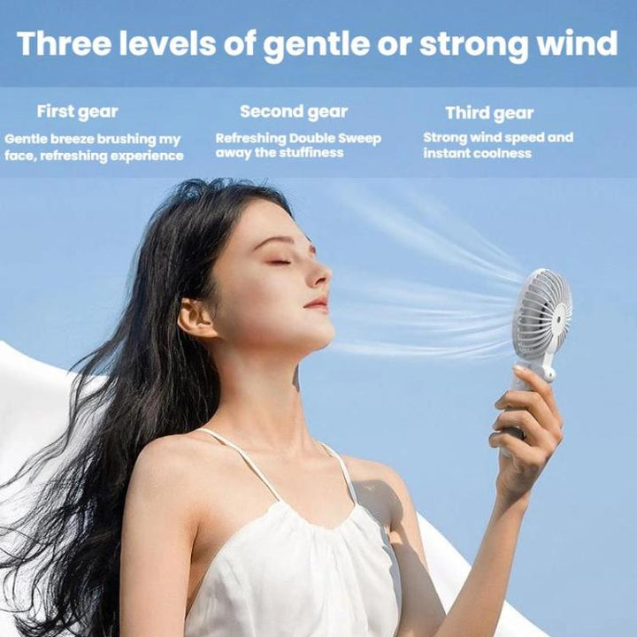 Folding Hanging Umbrella Fan USB Handheld Portable Umbrella Clip Fan Compact Desktop Fan(White) | Skanto