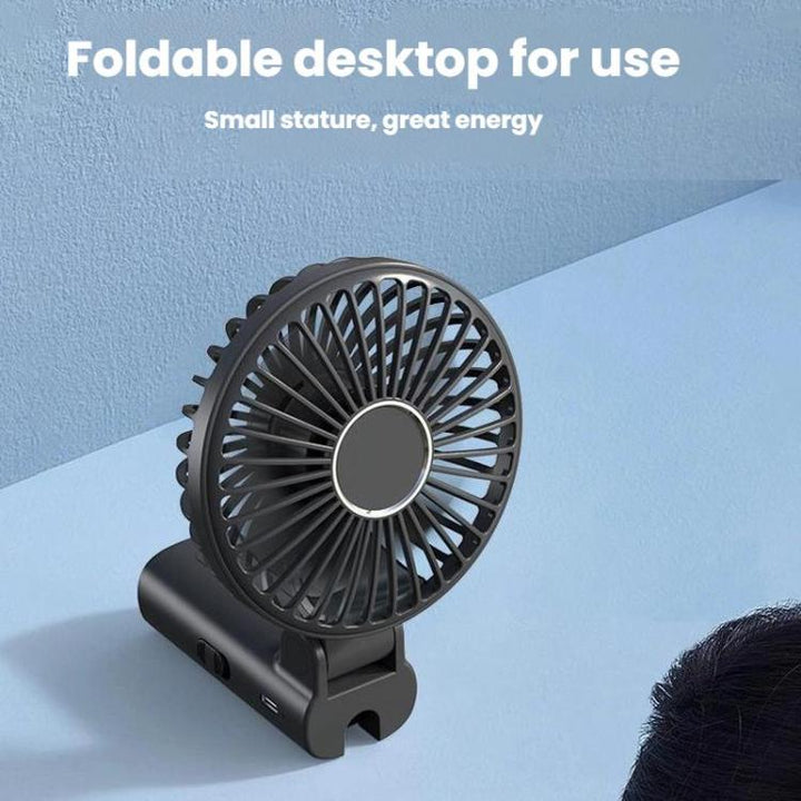 Folding Hanging Umbrella Fan USB Handheld Portable Umbrella Clip Fan Compact Desktop Fan(White) | Skanto