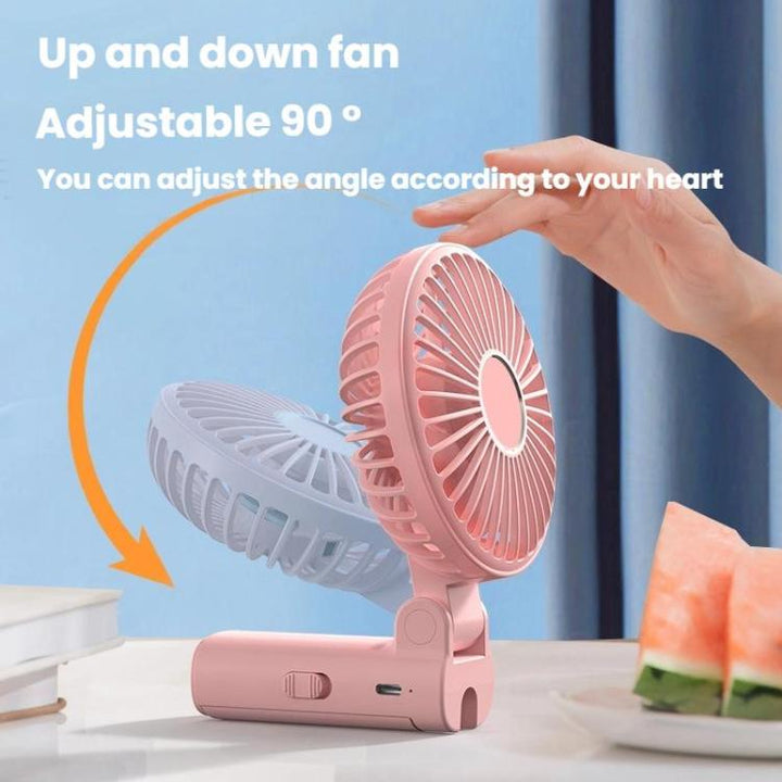 Folding Hanging Umbrella Fan USB Handheld Portable Umbrella Clip Fan Compact Desktop Fan(White) | Skanto