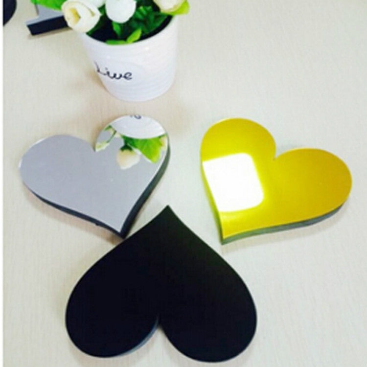 2 PCS Hjemmedekorasjon Kreativ Personlighet Engelsk Bokstav Akryl Speil 3D DIY Veggklistremerker(hjerte)