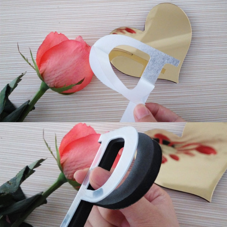 2 PCS Hjemmedekorasjon Kreativ Personlighet Engelsk Bokstav Akryl Speil 3D DIY Veggklistremerker(hjerte)