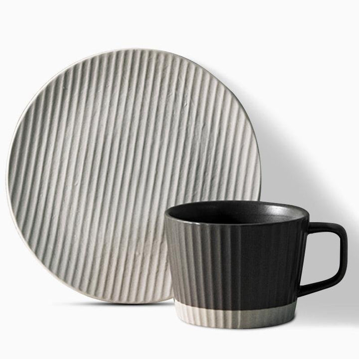 ElegantSips – Stentøy Kaffe Krus Set med Skje Skanto