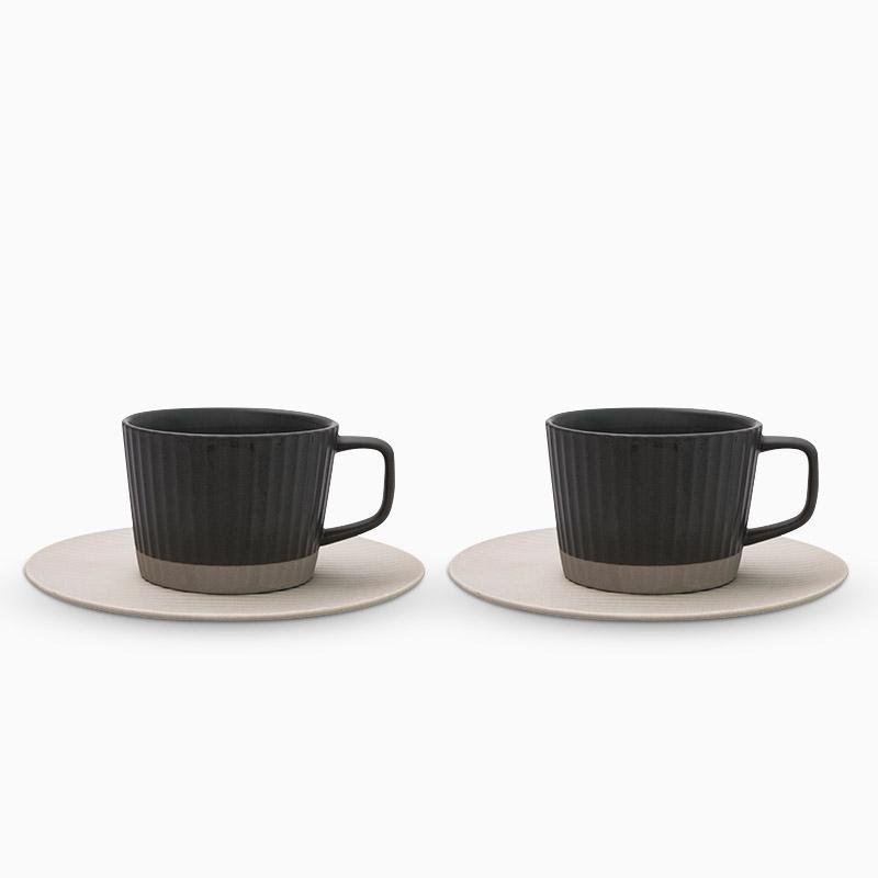 ElegantSips – Stentøy Kaffe Krus Set med Skje Skanto