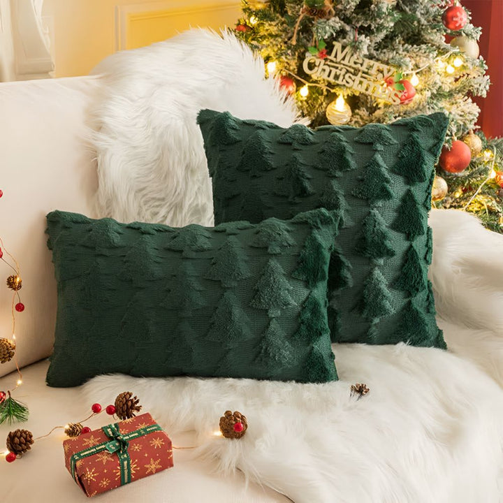 Skanto | Cozy Plush Christmas Tree Pillowcase laget av ultra-mykt stoff