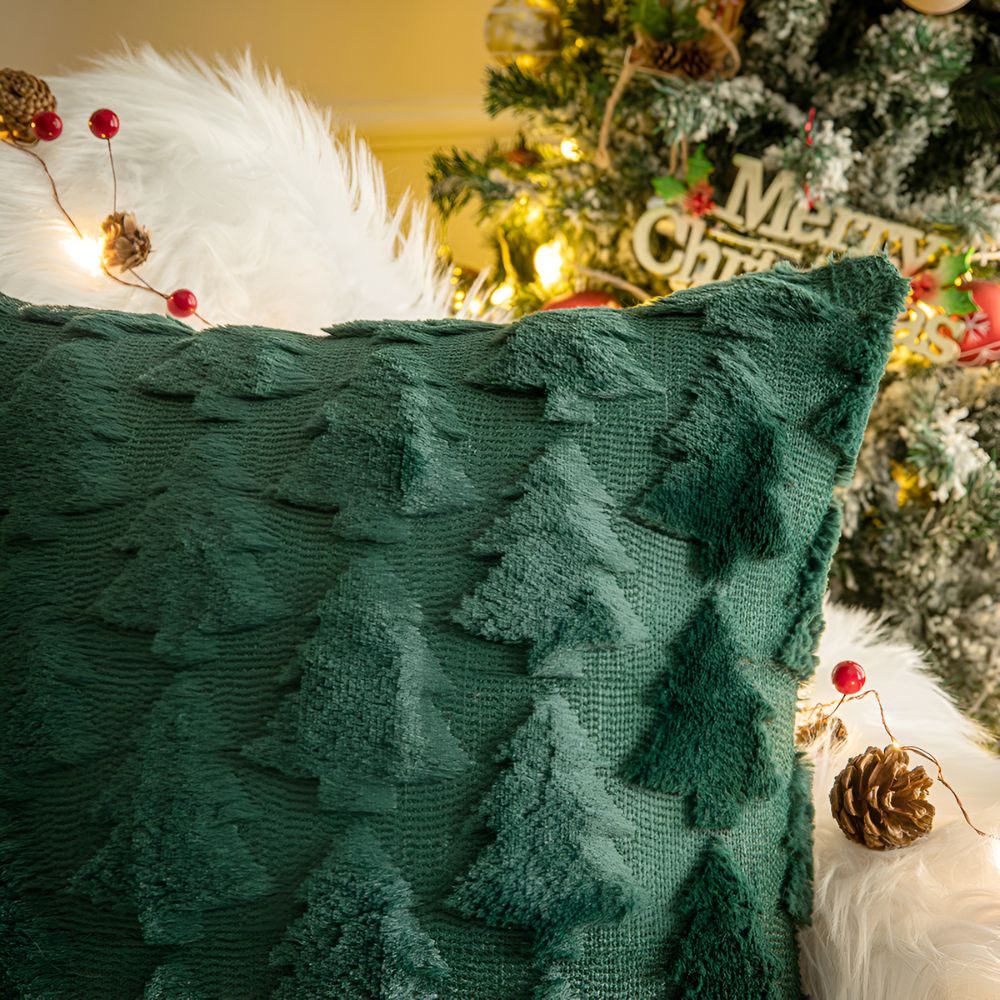 Skanto | Cozy Plush Christmas Tree Pillowcase laget av ultra-mykt stoff