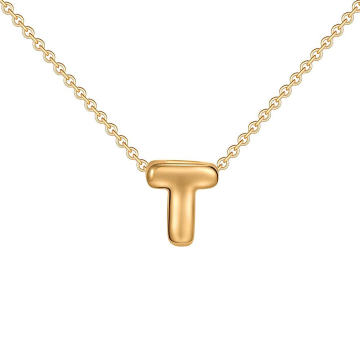 Skanto | Dainty Bubble Letter Initial Necklace