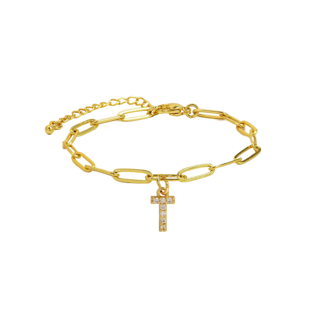 Skanto | Delikat papirklips bokstavinitial armbånd