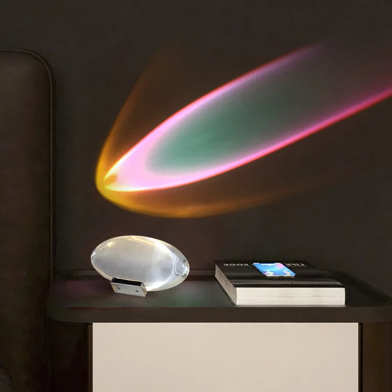 Skanto | Crystal LED Bordlampe "Eye of the Sky" – Italiensk Design Nattbord Prosjektorlampe for Stue og Soverom Dekorasjon