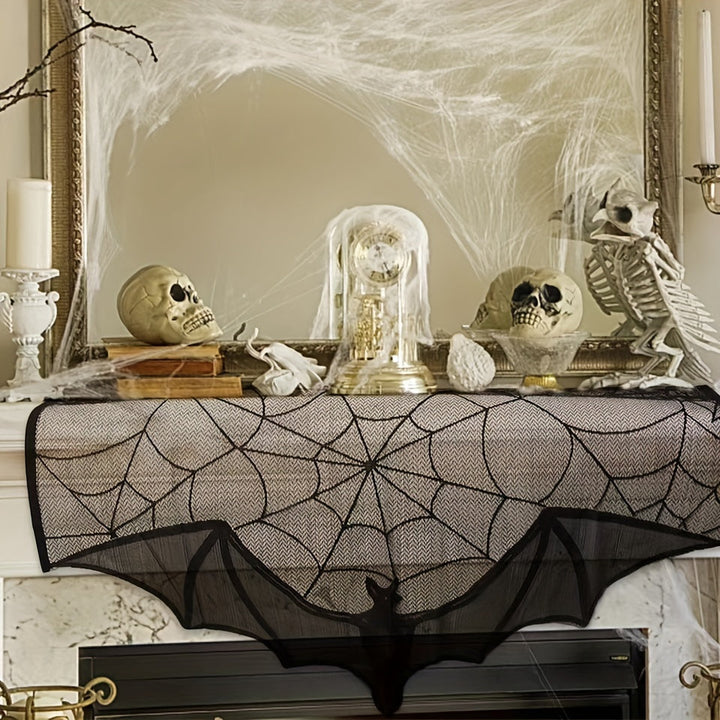 Skanto | Svart Spisebrikke i Lace – Halloween Dekorasjon for Skumle Bord