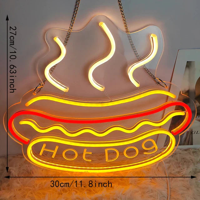 Neon Fast Food Skilt – Lysende Tacos Design, LED Nattlys for Restauranter og Kjøkken | Skanto