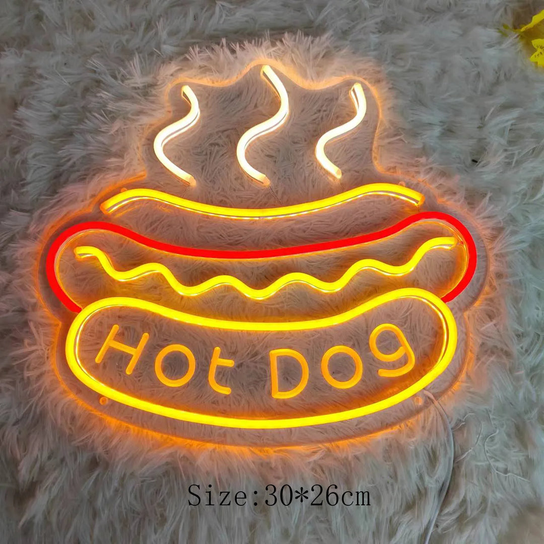 Neon Fast Food Skilt – Lysende Tacos Design, LED Nattlys for Restauranter og Kjøkken | Skanto