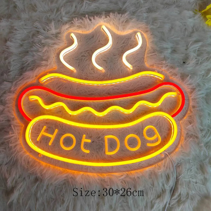 Neon Fast Food Skilt – Lysende Tacos Design, LED Nattlys for Restauranter og Kjøkken | Skanto