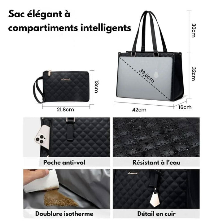 Skanto | in-1 - Elegant handlebag med integrert isolert rom & stort lagringsrom
