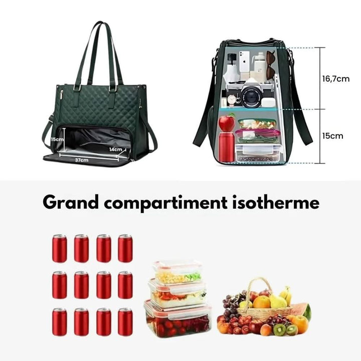 Skanto | in-1 - Elegant handlebag med integrert isolert rom & stort lagringsrom
