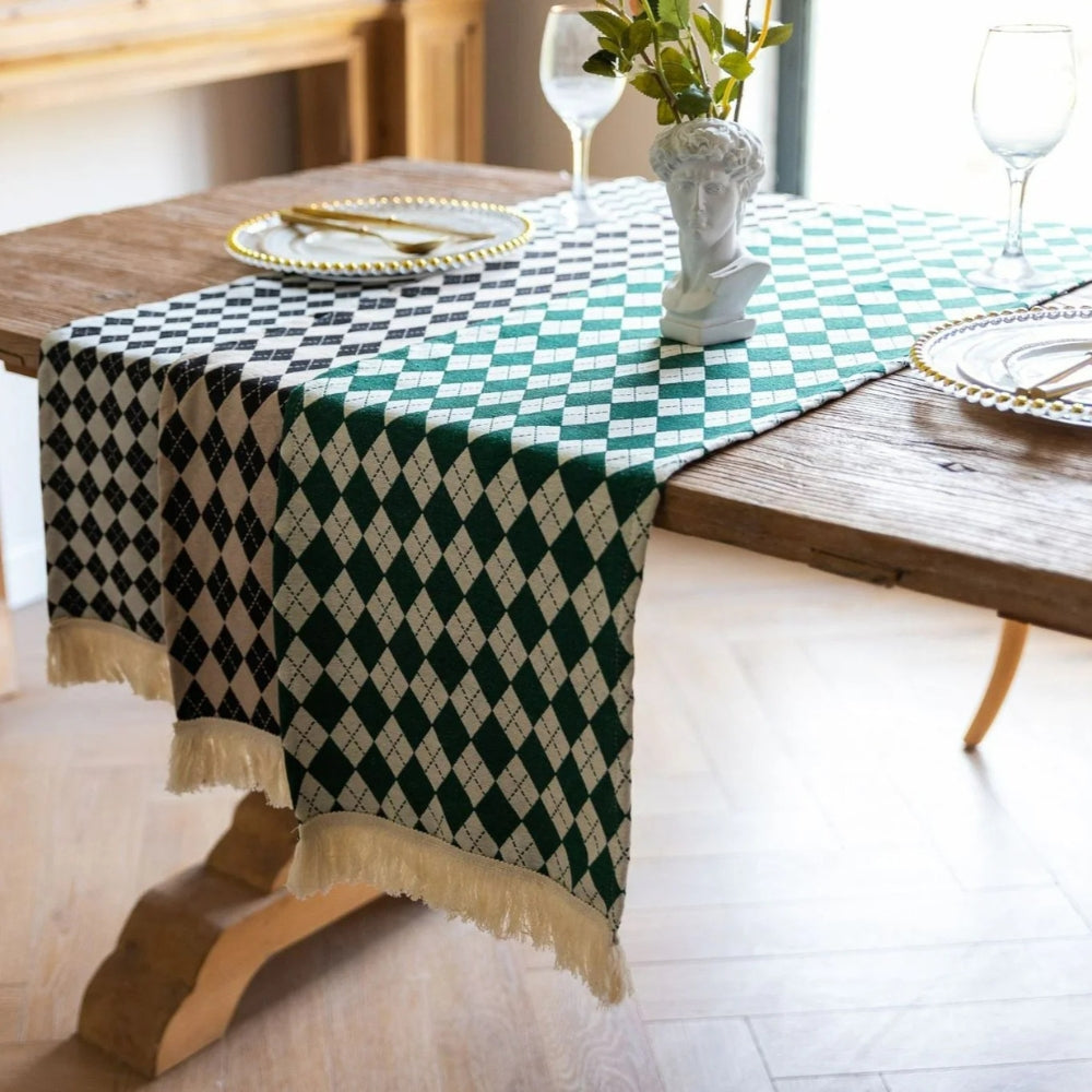 Skanto | Frynset Diamant Rutete Bordløper