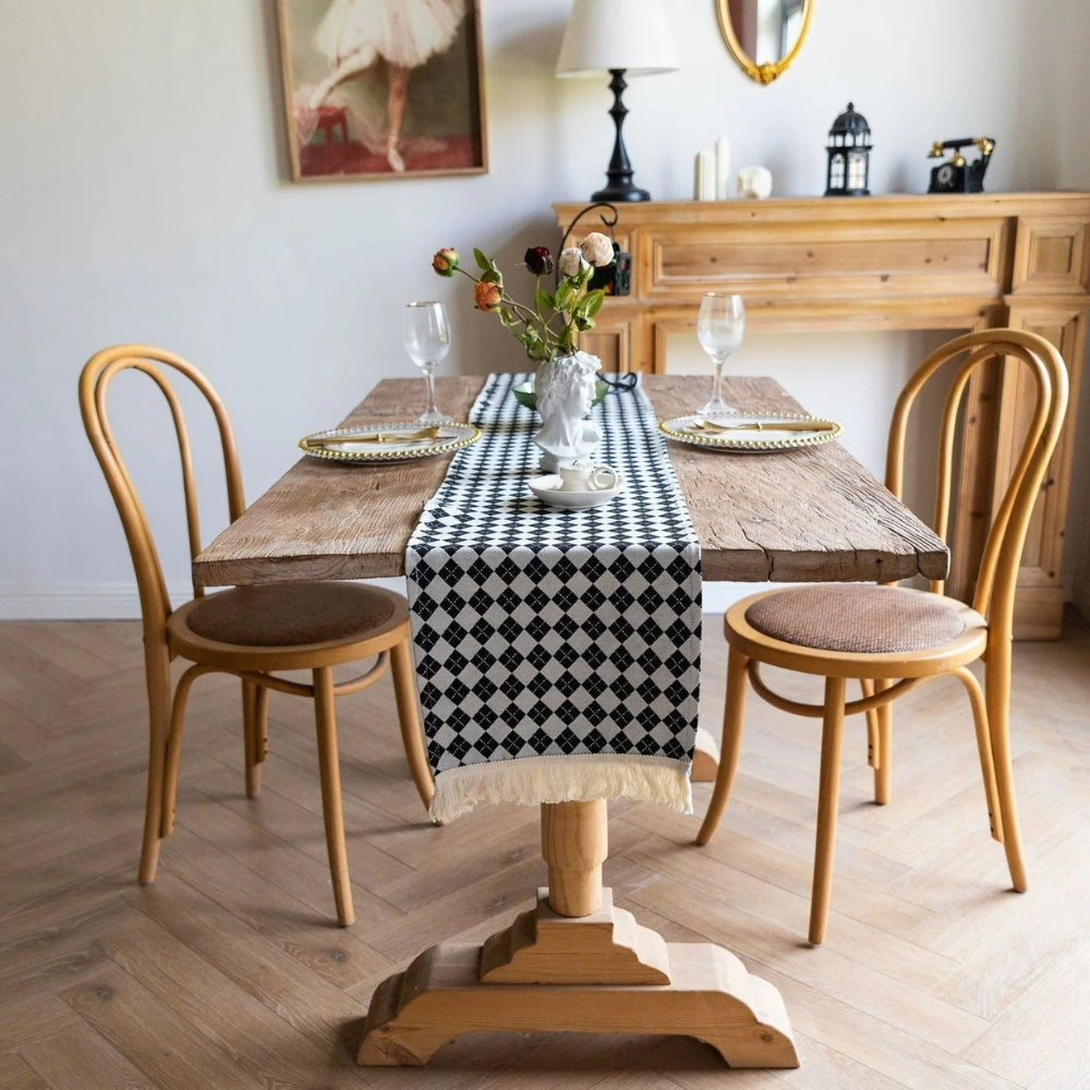 Skanto | Frynset Diamant Rutete Bordløper