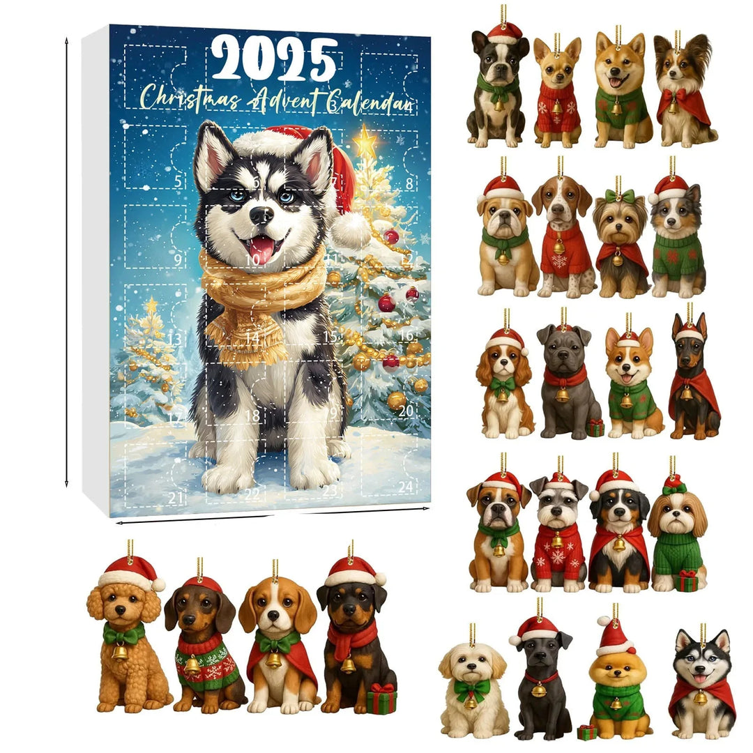 Skanto | Dachsund Adventskalender med 24 Figurer for Hundelskere – Festlig Jule-Nedtelling Dekorasjon i Flerfarge