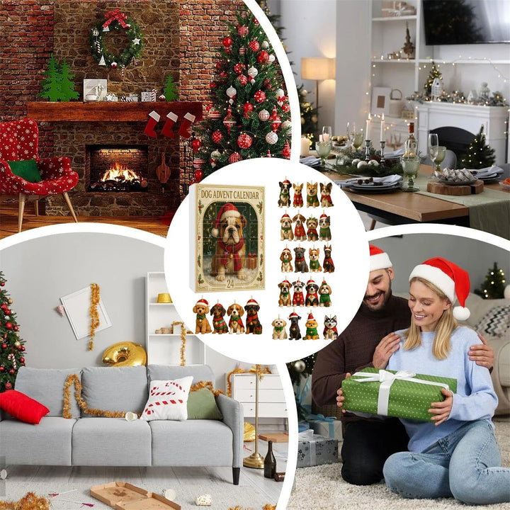Skanto | Dachsund Adventskalender med 24 Figurer for Hundelskere – Festlig Jule-Nedtelling Dekorasjon i Flerfarge