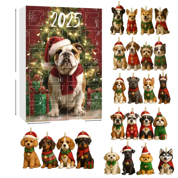 Skanto | Dachsund Adventskalender med 24 Figurer for Hundelskere – Festlig Jule-Nedtelling Dekorasjon i Flerfarge