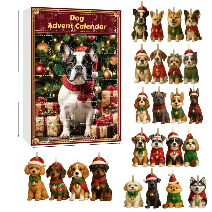 Skanto | Dachsund Adventskalender med 24 Figurer for Hundelskere – Festlig Jule-Nedtelling Dekorasjon i Flerfarge
