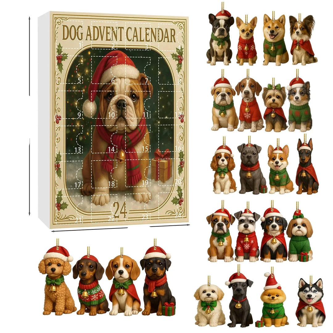 Skanto | Dachsund Adventskalender med 24 Figurer for Hundelskere – Festlig Jule-Nedtelling Dekorasjon i Flerfarge