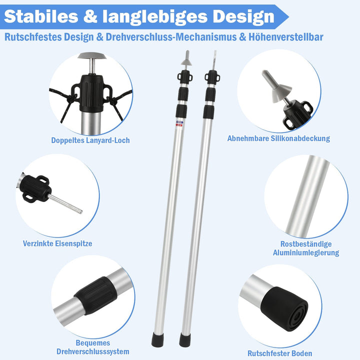 Telescopisk stang for telt Justerbar Aluminium | Skanto