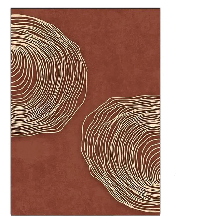 Terracotta Contours Abstrakt Minimalistisk Estetikk Veggkunst Kunstnerisk Lerretstrykk for moderne Leilighet Oppholdsrom Foyer Hjemmekontor Dekor | Skanto
