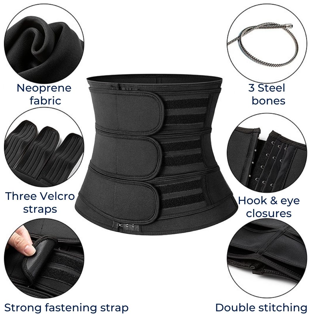 ThermoCore | Midjetrener Belte – Tredobbel Komprimering – Pustende Neoprenmaterial – Etter trening & Etter fødsel Bruk Skanto