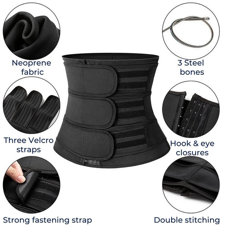 ThermoCore | Midjetrener Belte – Tredobbel Komprimering – Pustende Neoprenmaterial – Etter trening & Etter fødsel Bruk Skanto